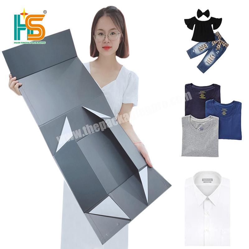 Luxury Clothing Packaging Foldable Wedding Dress With Ribbon Gift Matte Black Magnet Apparel Garment Corrugated Cardboard Box