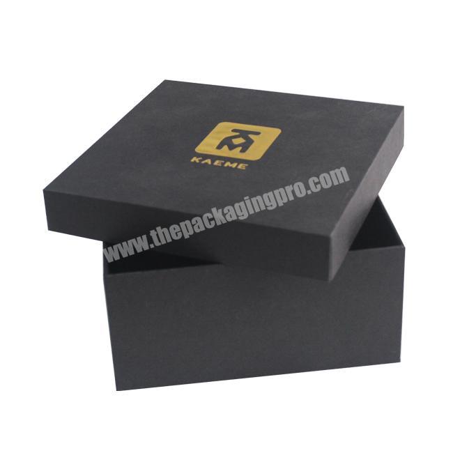 Luxury Custom Black Square Wine Glass Packing Box Gold StampingTop and Bottom Shipping Box with Paper insert