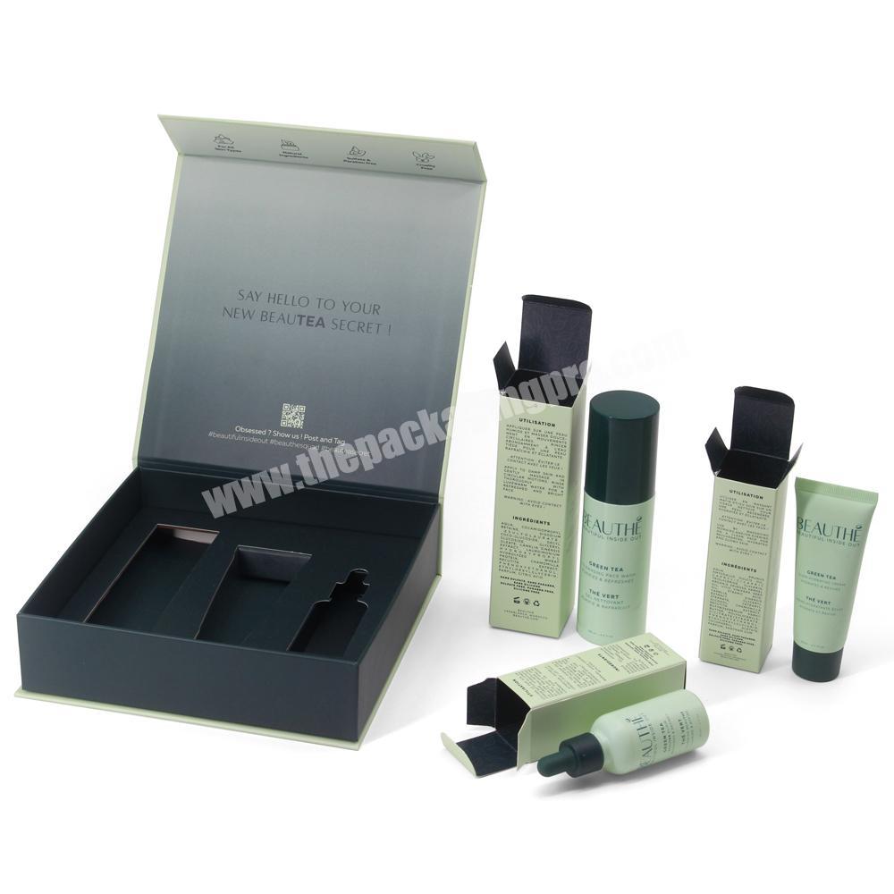Luxury Custom Logo Paper Magnet Lotion Skincare Products Packaging Sets Boxes