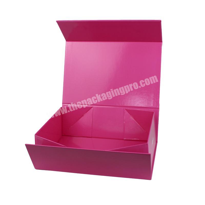 Luxury Custom Logo Recycled Cardboard Packaging Magnetic box Closure Black Flat Foldable Paper Gift Boxes