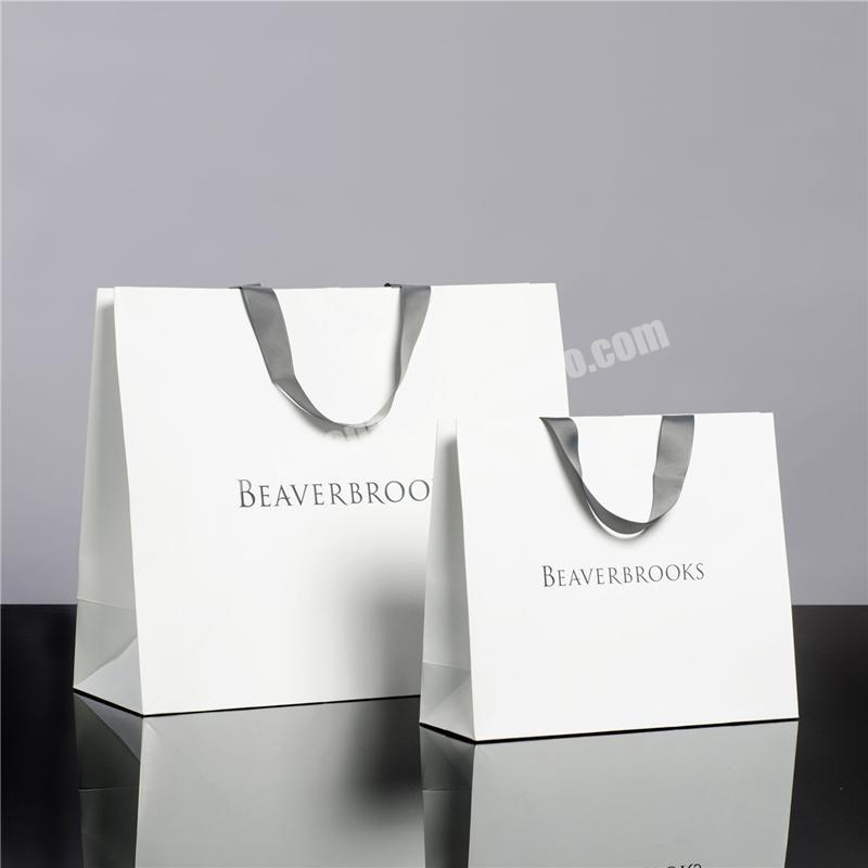 Luxury Custom Personalised ECO Friendly White Retail Papel Bags Shopping Paper Bag With Handle Your Own Logo Print