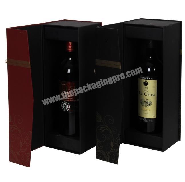 Luxury Custom Printed Paper Red Wine Transport Box
