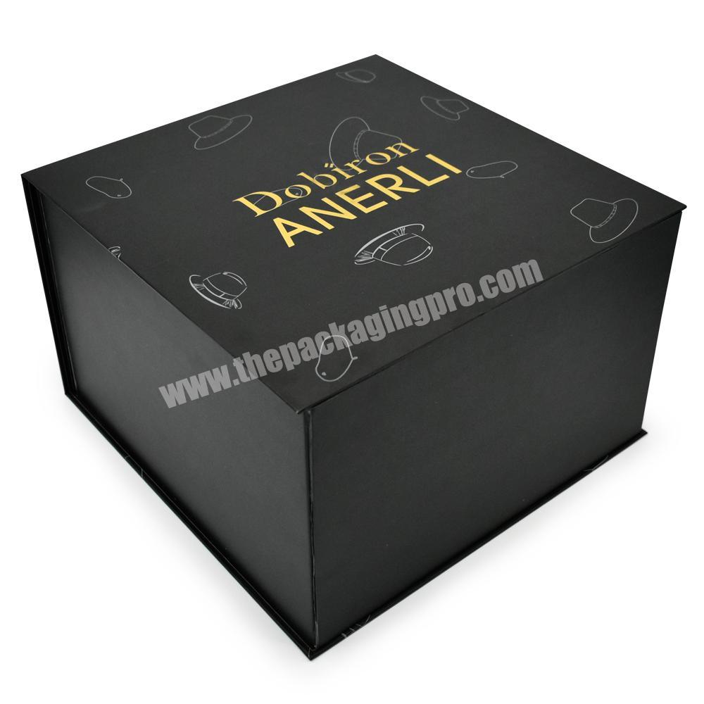 Luxury  Elegant paper cardboard collapsible magnetic ribbon closure baseball hat gift shipping packaging box custom logo