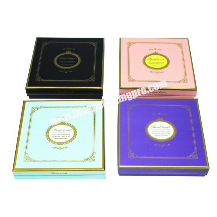 Luxury Fancy pink black blue Paper Chocolate Packaging Gift Boxes With Divider Custom strawberry Bar Truffle Empty Chocolate Box