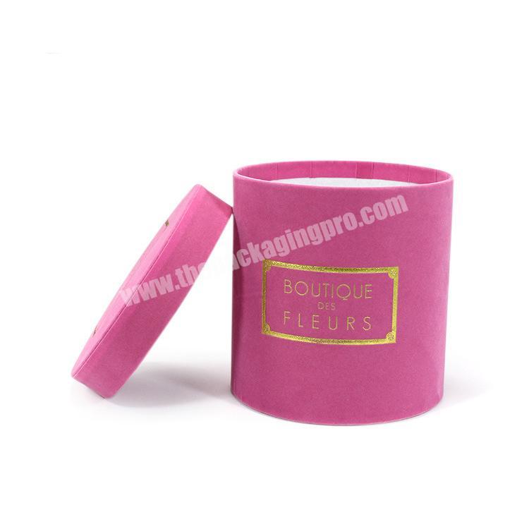 Luxury Handmade Round Gift Candle Rose Packaging Cylinder Shaped Pink Cardboard Tube Box