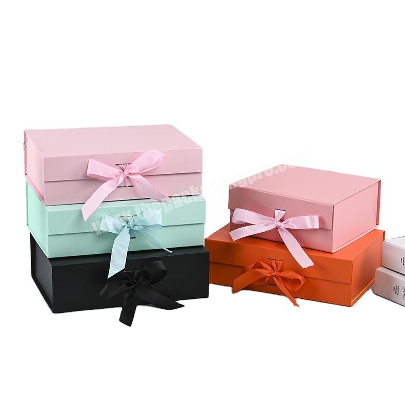 Luxury Magnetic Fold Box Custom Big Folding Box Design Foldable Magnet Closure Cardboard Gift Box for Wedding Dress