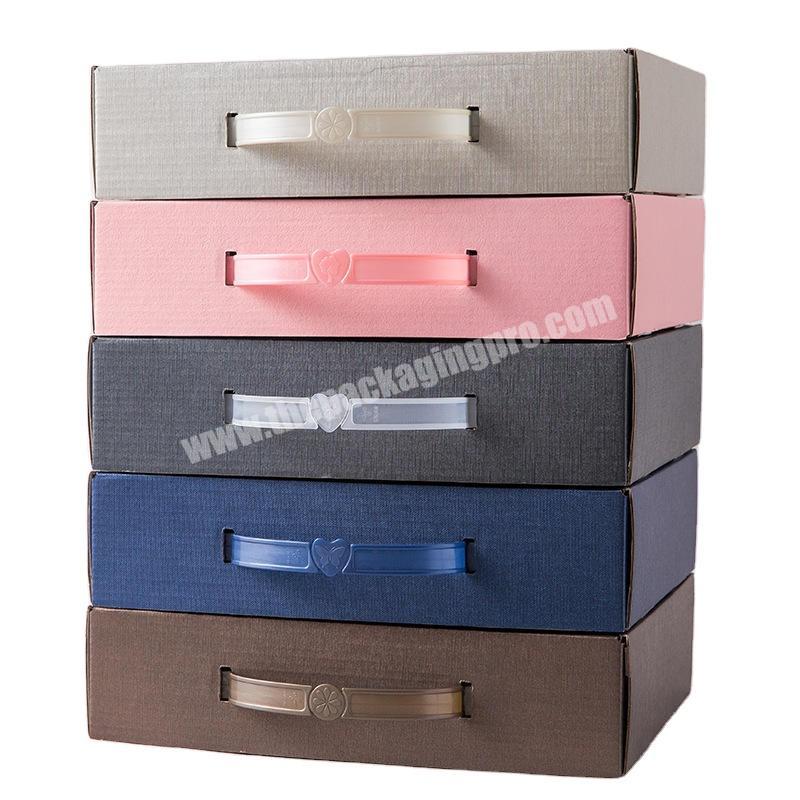 Luxury New Design Paper Cardboard Box Customized Corrugated Box With Handle