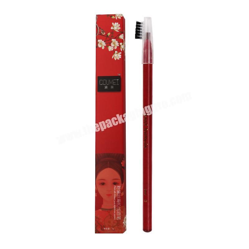 Luxury Oem Design Custom Red Shiny Color Eyeliner Pencil Paper Box