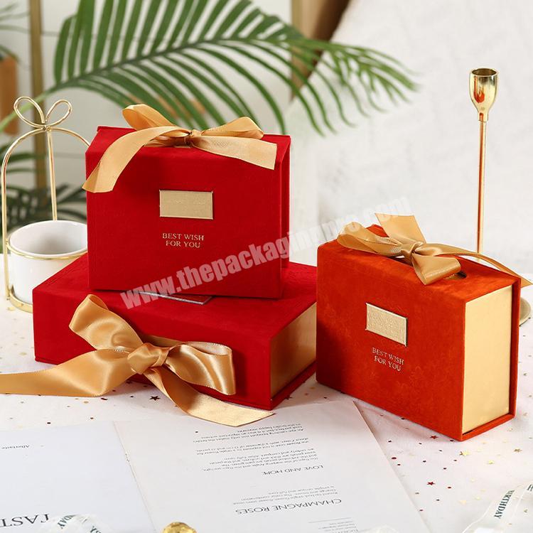 Luxury Recycled Handmade Red Large Wedding Gift Boxes With Custom Logo