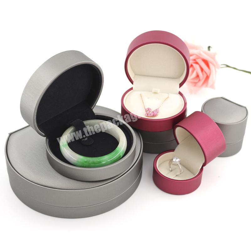Luxury Round PU Leather Wedding Ring jewelry Gift packaging Box Necklace Bracelet Earring Gift Storage Packaging Box