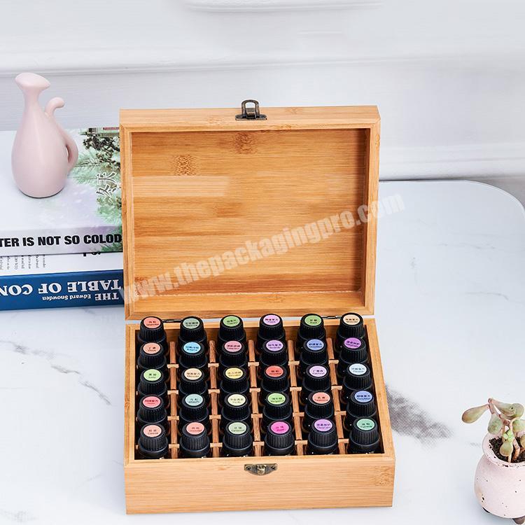 Luxury bamboo wooden 15ml essential oil bottle storage box Multiple small 5ml 10ml 30ml perfume bottle packaging wood gift box