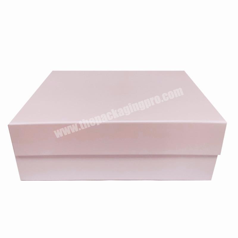 Luxury cardboard pink folding box magnetic closure gift boxes with magnetic lid