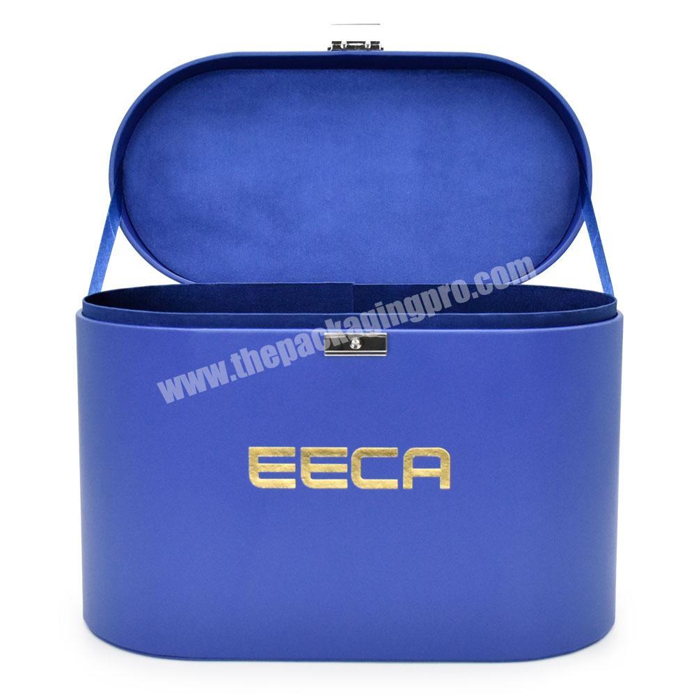 Luxury custom carrying paper cardboard champagne gift packaging boxes with handle manufacturer