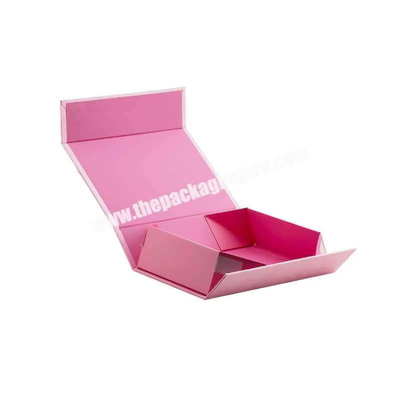 Luxury fabric cover foldable pink magnetic gift wrapping present boxes