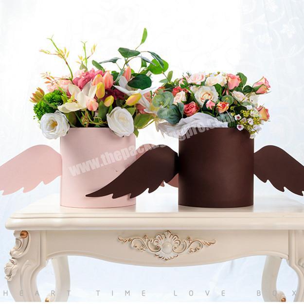 Luxury logo printed paper cardboard round tube hatbox circle flower box for gift packaging