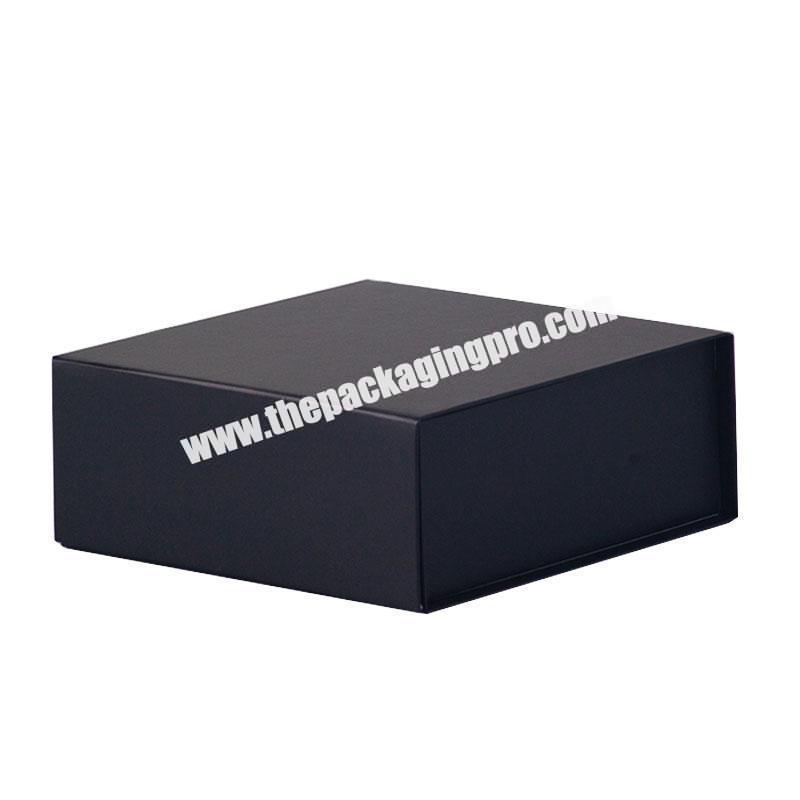 Wholesale recyclable matte black magnet flap front gift keepsake boxes