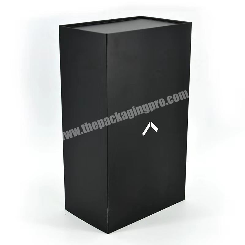 Luxury packing box with custom magnetic closure cardboard black folding packing factory