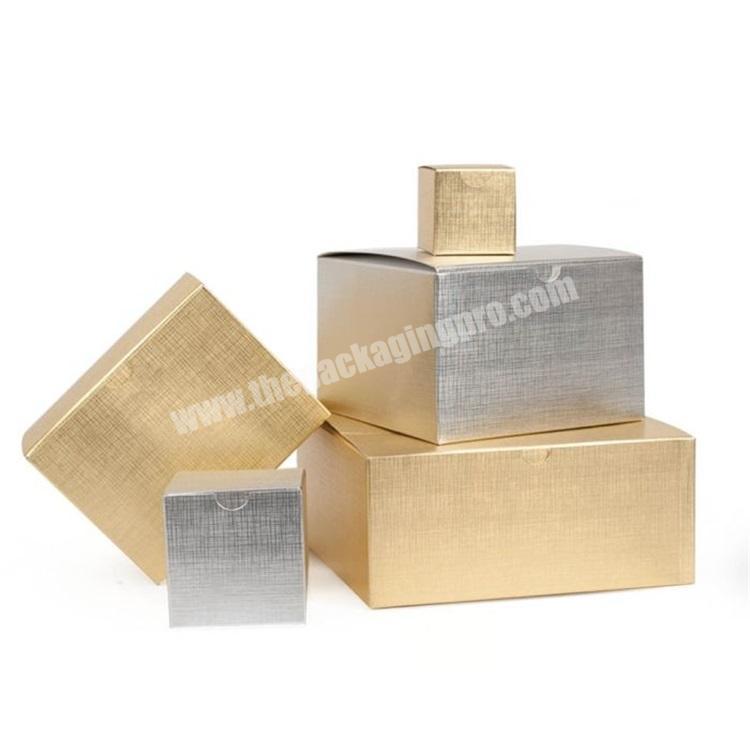 Luxury sturdy linen embossed silver gold art paper card gift boxes