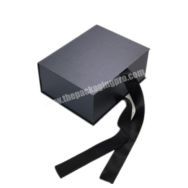 Magnet Flip Black Folding Box Storage Birthday Gift Cardboard White Gift Box Printed logo