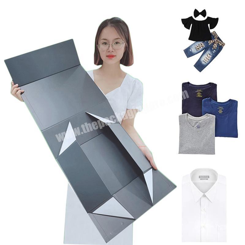 Magnetic Collapsible Rigid Luxury Professional Custom Free Sample Dress With Logo Shirt Foldable Gift Box