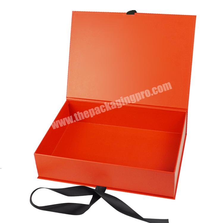 Custom luxury Orange Bikini Lingerie Packaging Garment Box Socks Gift Boxes with Logo for Clothing Clothes Paperboard Hair Pack