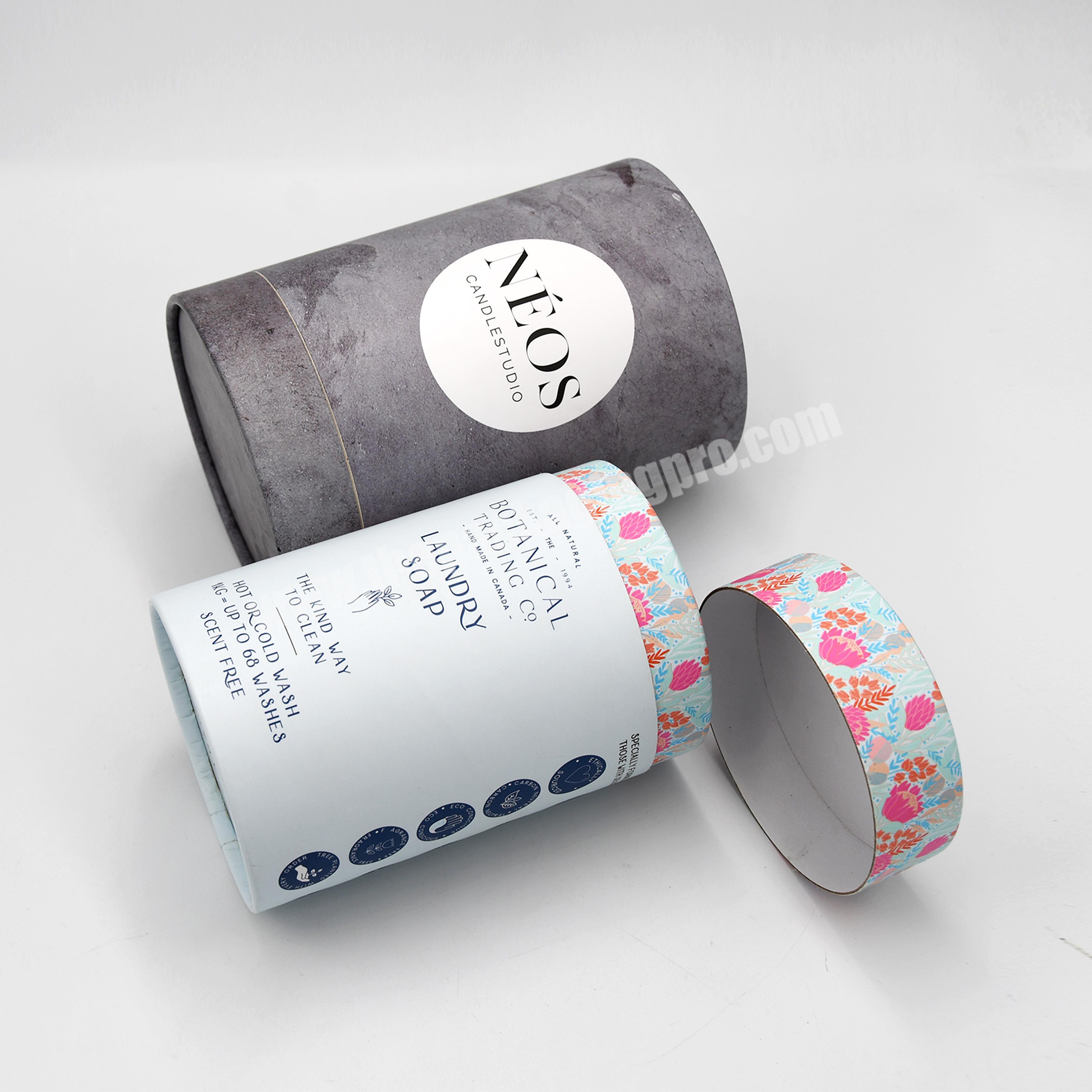 Manufacture Recycled material Round Cylinder paper box Kraft Cardboard Paper Tube with handle