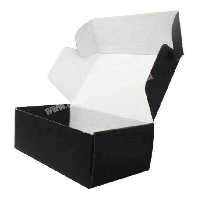 Matte Black Folding Hair Extension Packaging Box Stain Rigid Black Garment Carton Box Corrugated Boxes Shoes
