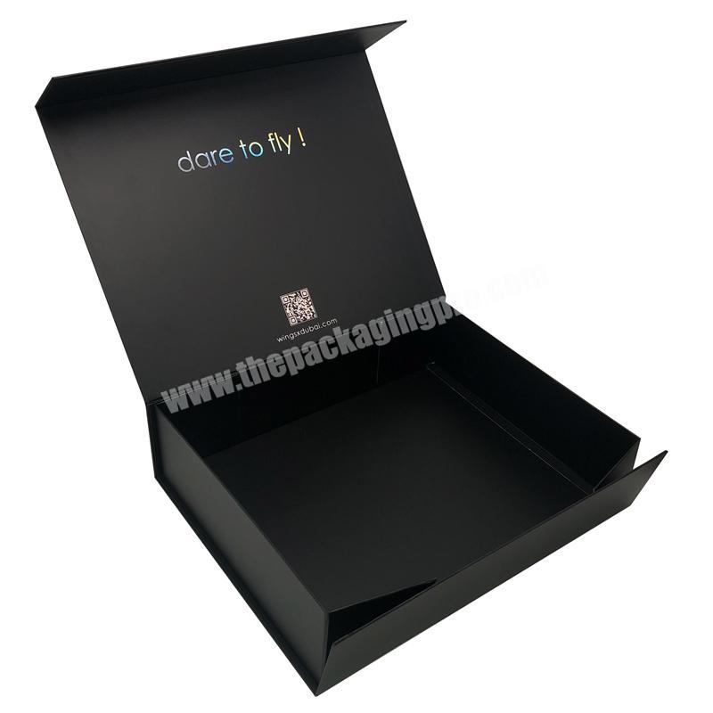 Matte Luxury Flap Lid folding box Packaging large Cardboard magnet box Custom Black Magnetic Boxes