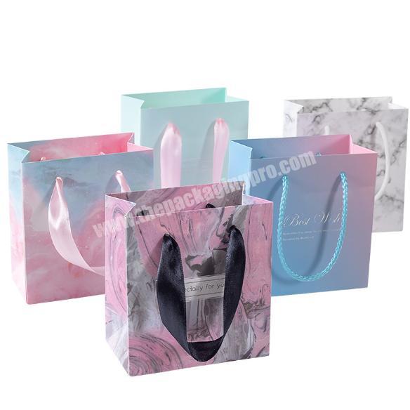 Middle Size Poetic Custom Wholesale Shopping Gift Clothing Pretty Packaging Bags With Drawstring