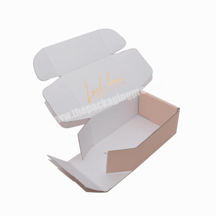 Mini A4 Custom Logo Cardboard Flat Plain White 12 X 12 X 4 Branded Brown Tab Boxes Corrugated Skin Care Shipping Mailer Box