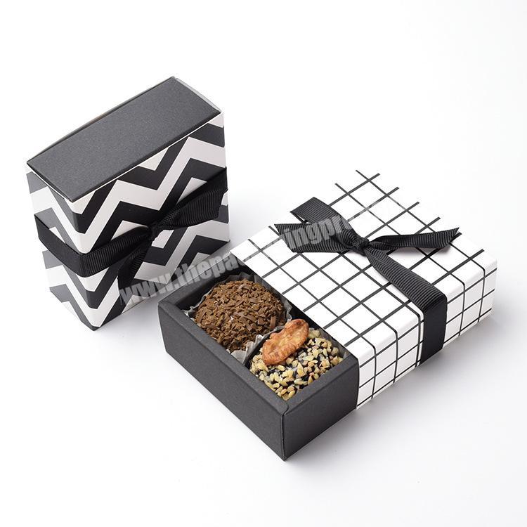 Minimalist Nordic ins style chocolate box black and white lattice folding carton packaging box gift box