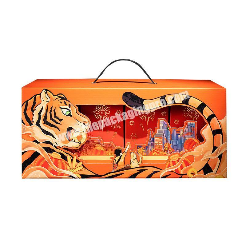New Year gift box Packaging Tiger New Year gift box red high-end Spring Festival packaging box