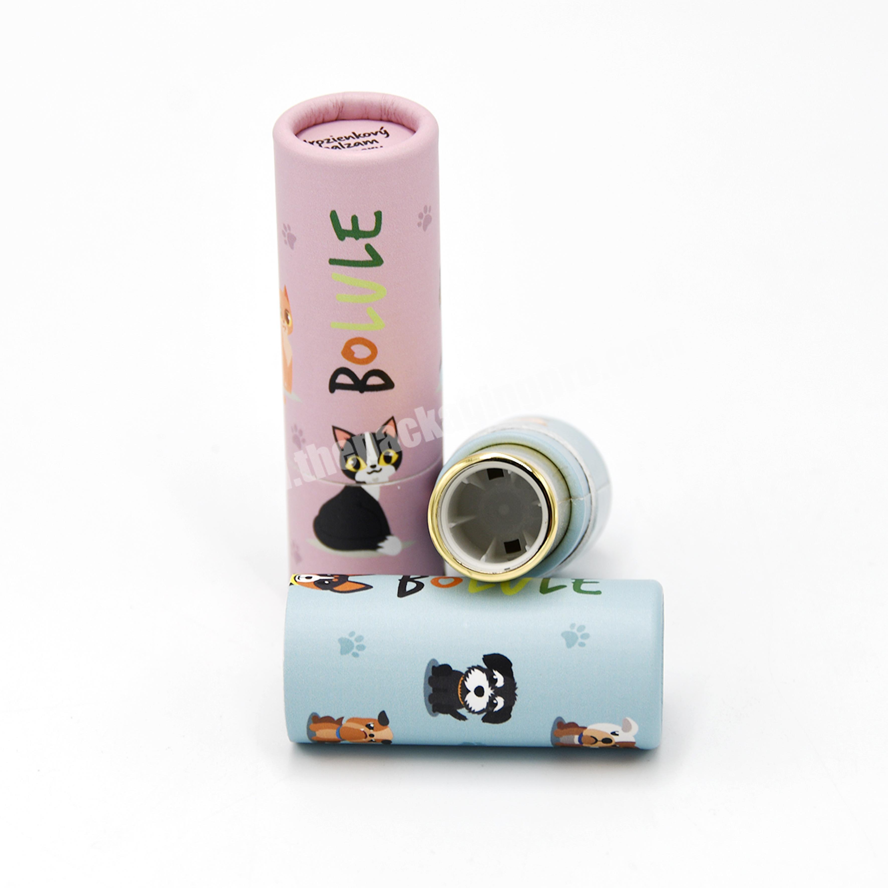 New product white paper tube package packing cosmetic lipstick balm lip tubes kraft paper tube packaging box with brand