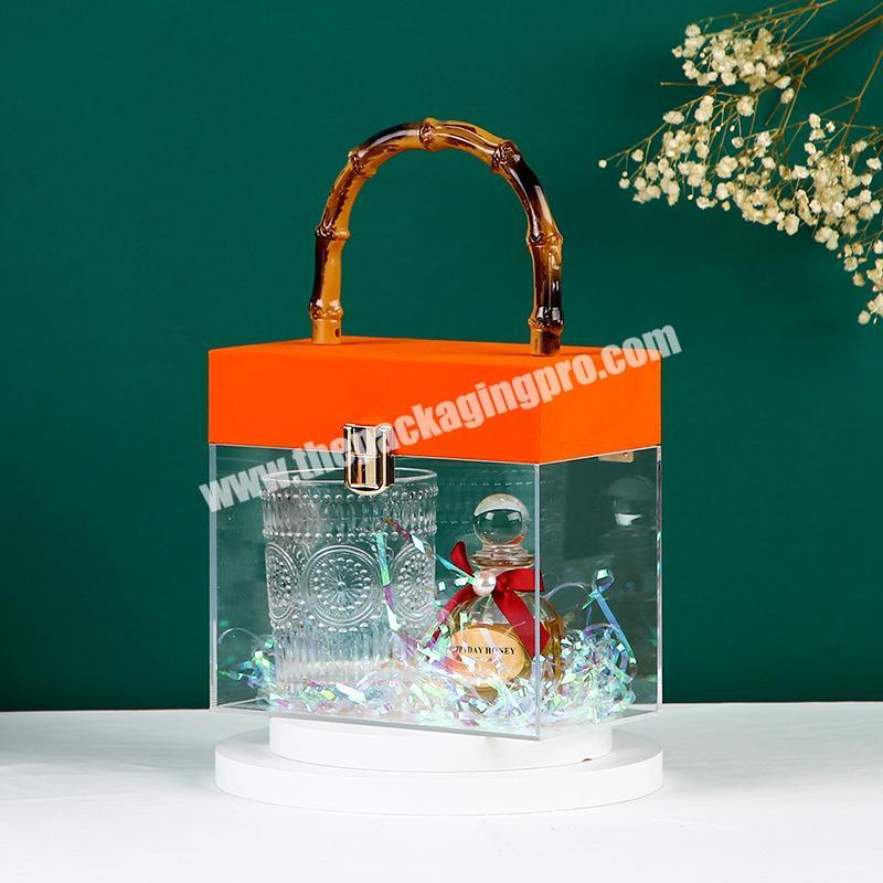 New transparent plastic wedding gift acrylic bridesmaid gift box