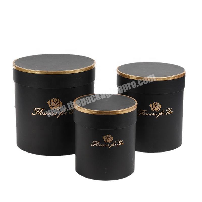 OEM Black Rose Cylinder Packaging Flower Bouquest Tube Gift Boxes Custom Logo Luxury Round Flower Box