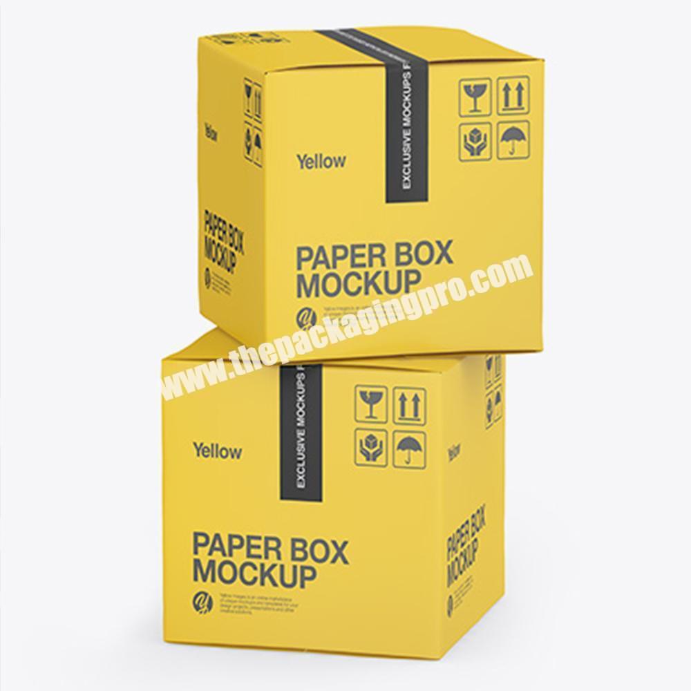 OEM Branded Logo Printed Yellow Corrugated Cardboard Paper Packaging Mailer Shipping Carton