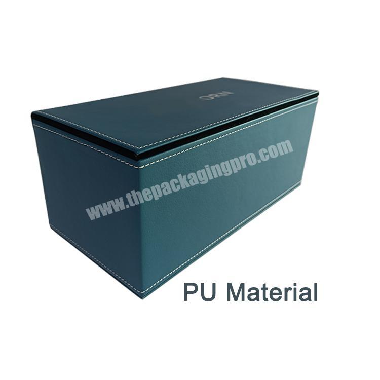 OEM Custom Luxury PU Material Gift Products Packaging Box Silver Foil Jewelry Watch Gift Box Packaging