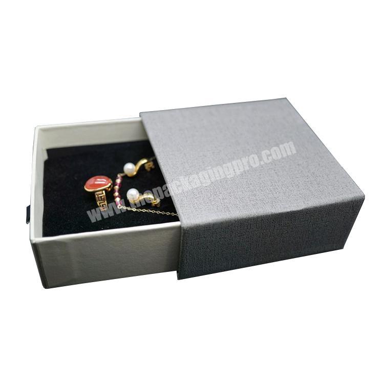 OEM Custom Making Jewelry Gift Packaging Sliding Boxes Custom Logo Drawer Boxes With Black Foam