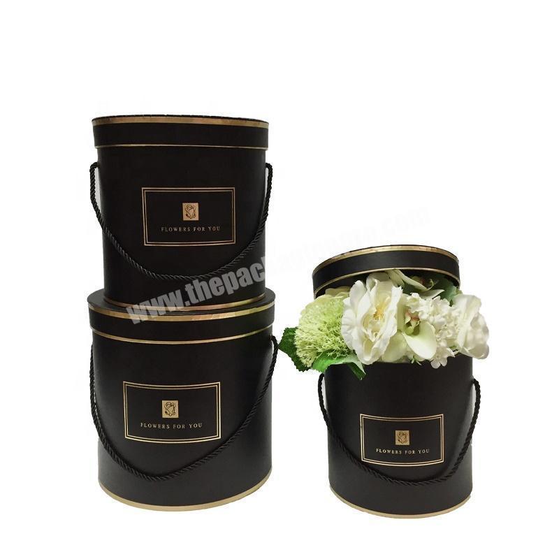 OEM Custom Size and Design Printing Flower Paper Gift Packaging Black White Pink Luxury Box for Flowers