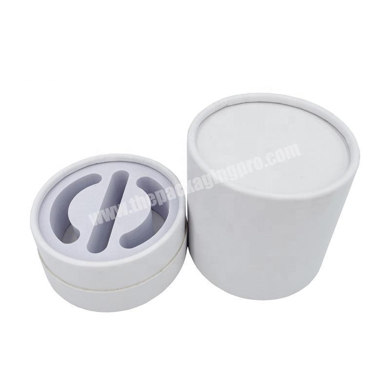 OEM Paper Tube Round Gift Boxes Custom Logo Printing EVA Insert Good Price White Cylinder Packaging Boxes