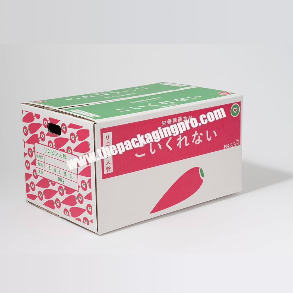 Printed Corrugated Cardboard Paper Fruit Vegetable Packaging Mailing Carton Box With Customized Logo