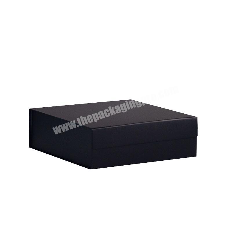 OEM factory black matte square magnetic flap hamper gift box wholesale