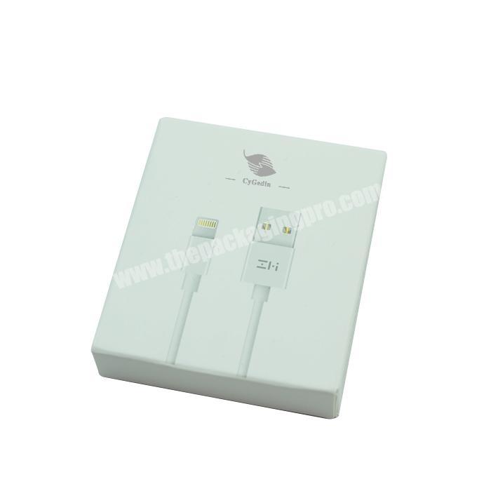 Packaging high quality printed white card box custom design paper packaging charger packaging box