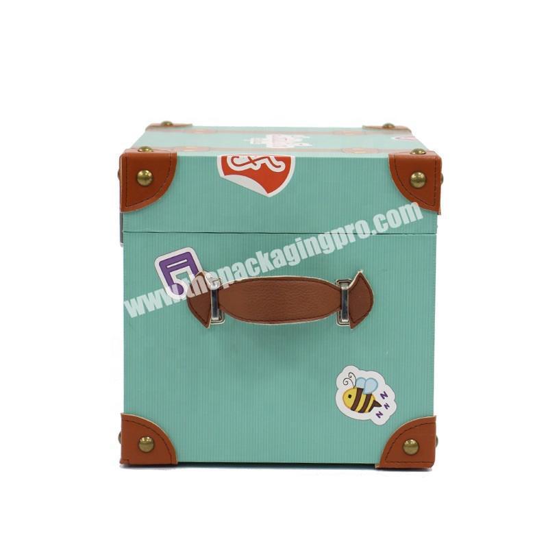 Packaging kids square cardboard paper box baby storage children suitcase factory