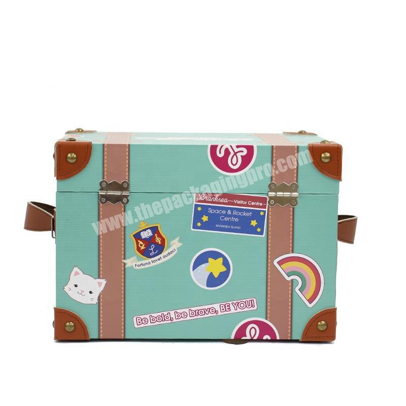 Gift Box Cardboard Custom Print Paperboard Small Luxury Baby Custom Children Kids Suitcase