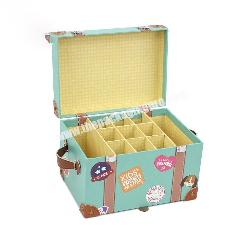 personalize Packaging kids square cardboard paper box baby storage children suitcase