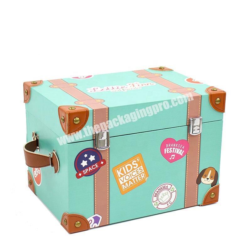 Packaging kids square cardboard paper box baby storage children suitcase