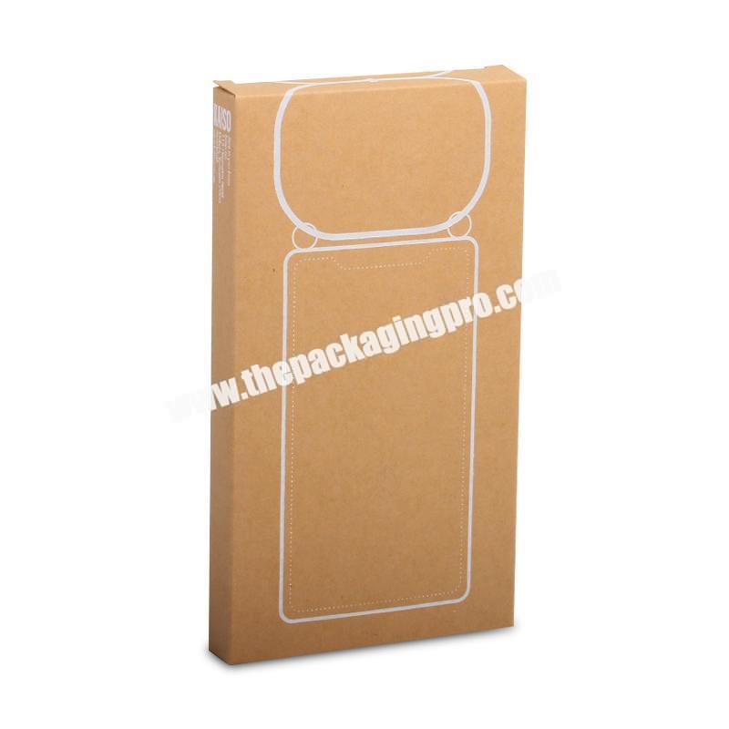 Kraft paper white stamping custom design phone accessories earphone paper box