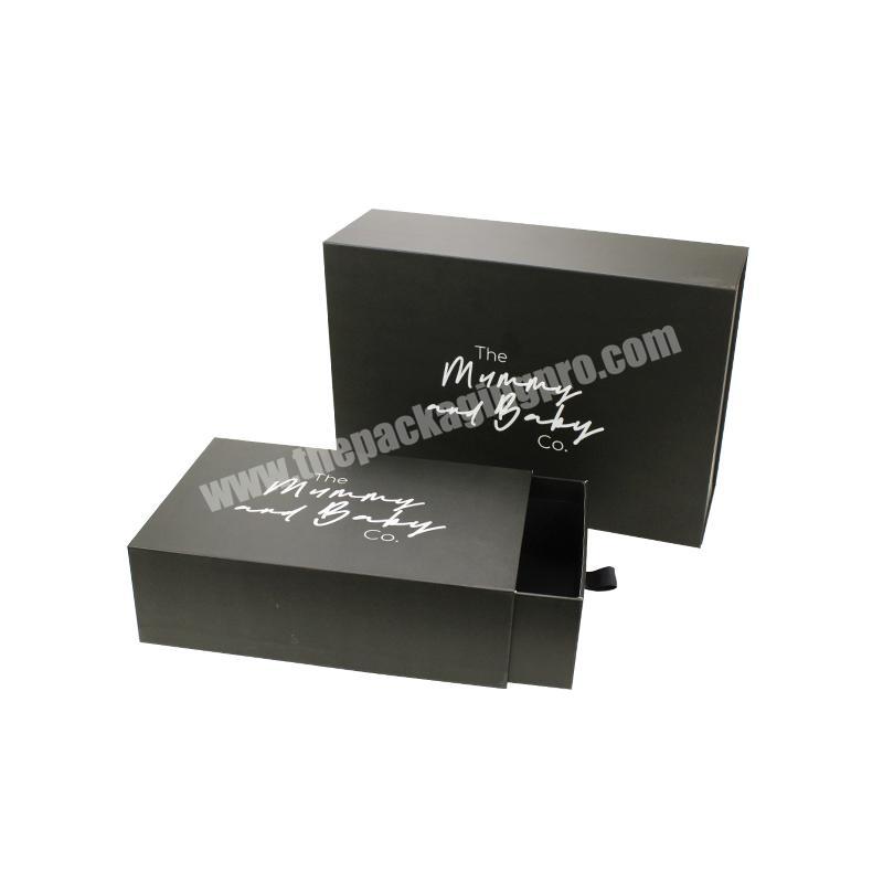Paper Drawer Style Shoe Apparel Gift Packaging Box Customized Gold Foil Printing Shoes and Clothing Packaging