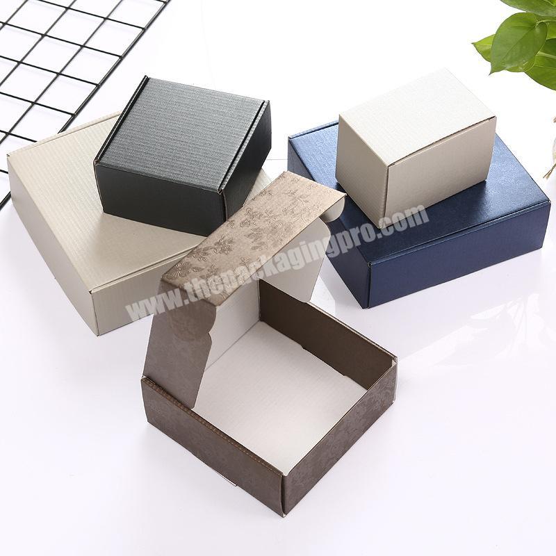 Pearlescent Printing Corrugated Embossed Cosmetic Mask Mailer Shipping Box Small Square Gift Food Outer Paper Packaging Box